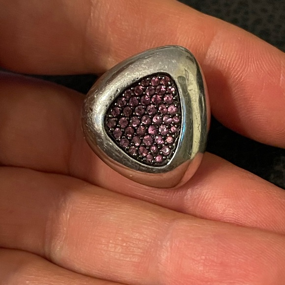 Roberto Coin 6.25 Capri Plus Polish
Silver Pink Rhodolite Ring Women Lady
Gift - Picture 6 of 8